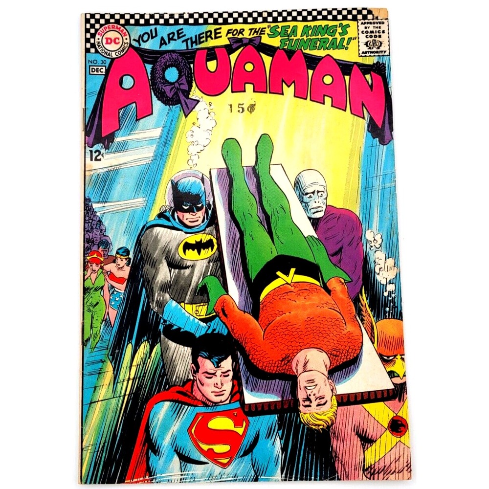 AQUAMAN #30  (1966)  / FN+ /  SILVER AGE DC COMICS / DEATH‎ OF AQUAMAN